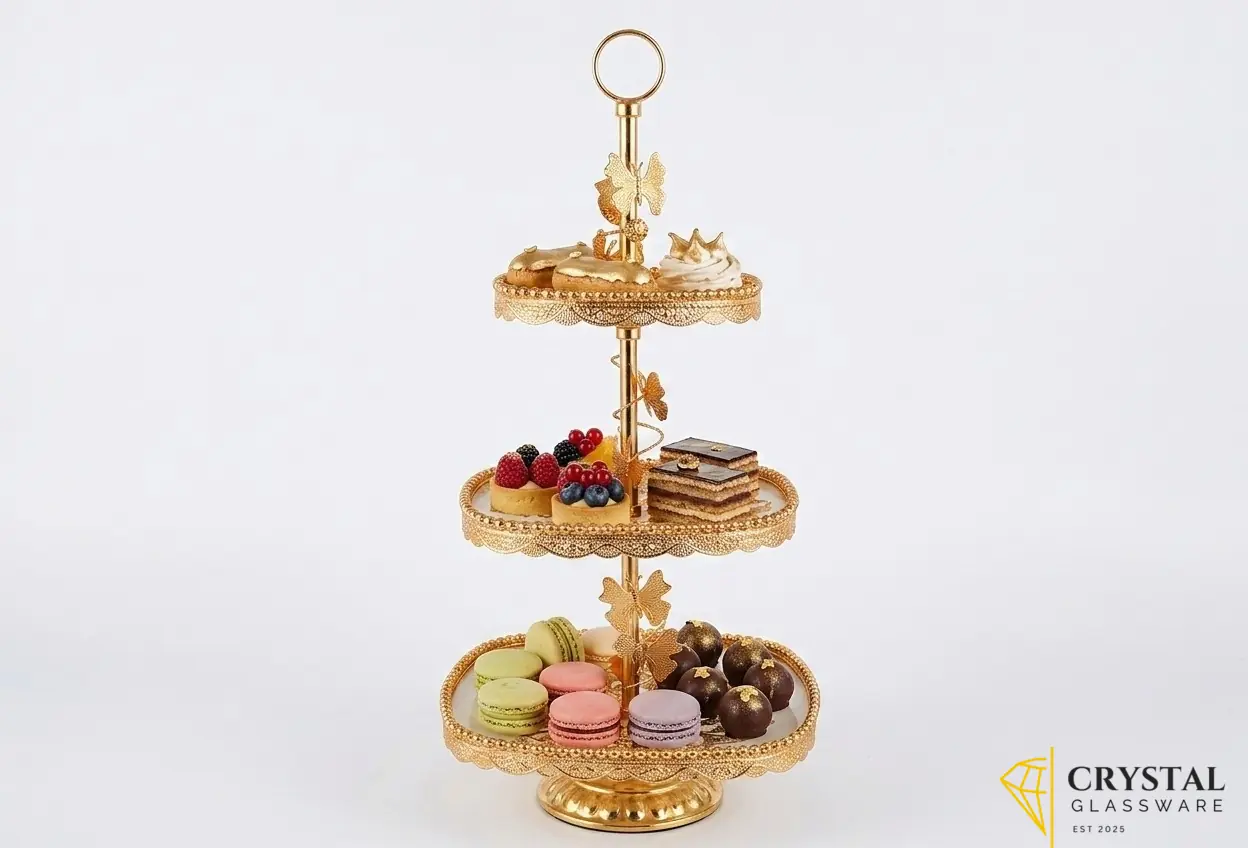 3 Tier Cake Gold Dessert Stand